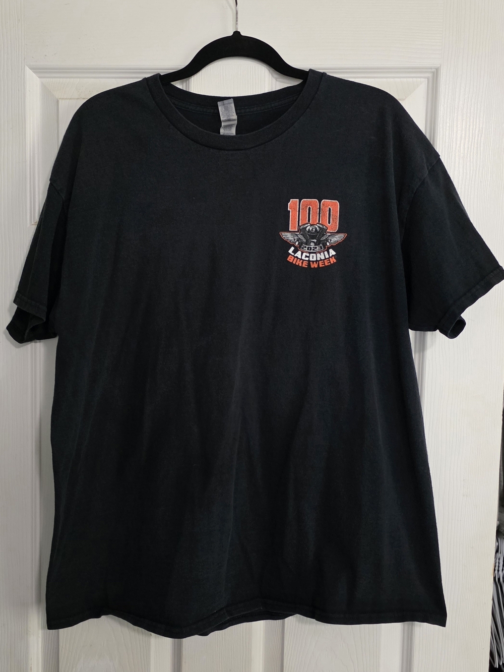 Laconia Bike Week 100 Vintage-Style Black Tee